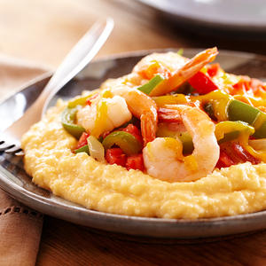 Cheesy Grits with Shrimp and Bacon